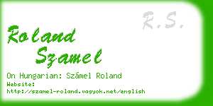 roland szamel business card